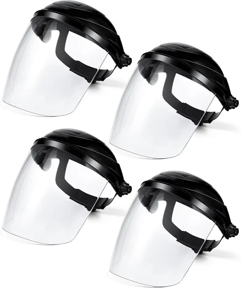 Tellegloww 4 Pcs Face Shield Mask for Grinding Cutting, Black