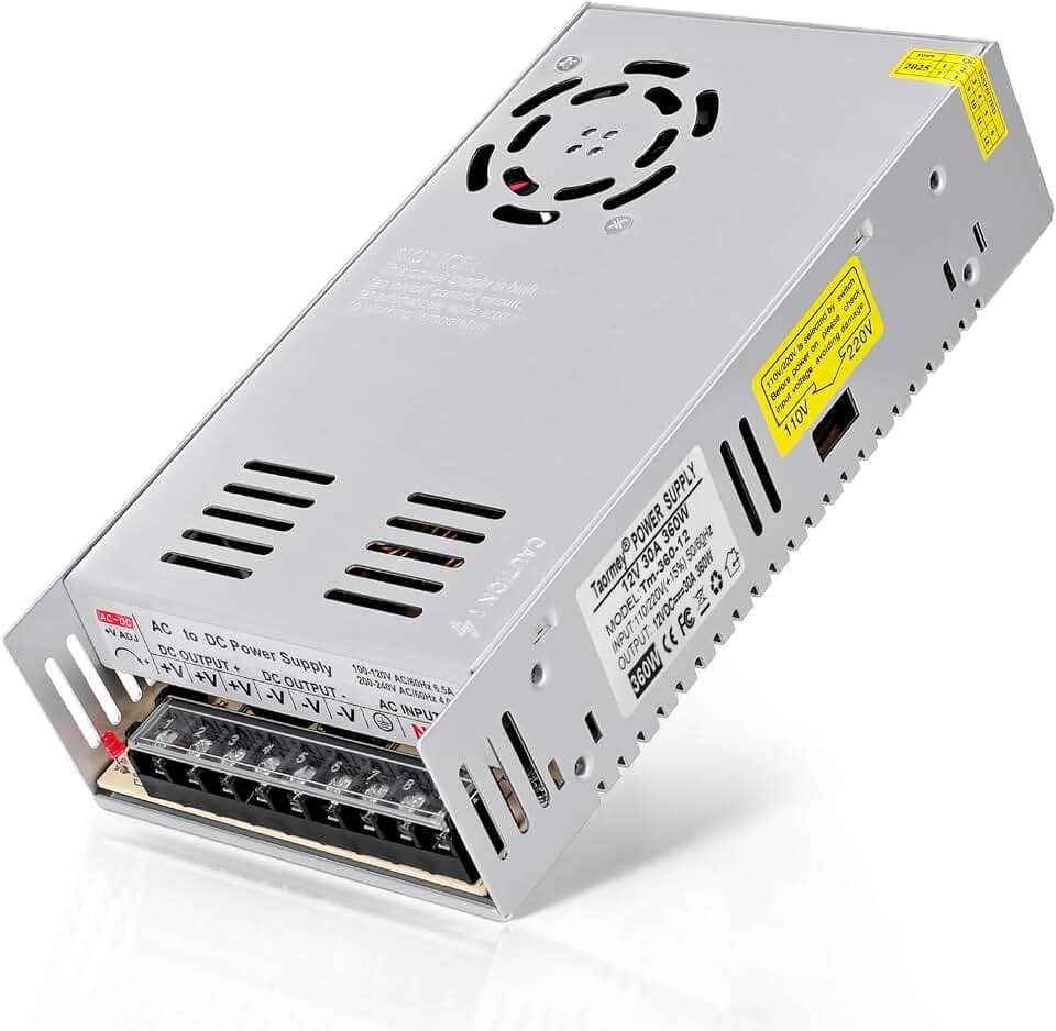 Schaltnetzteil 12V 30A 360W Netzteil Adapter Transformator, LED Trafo Schaltwandler AC 110V / 220V auf DC 12 Volt 360w, Adapter Transformator für LED Streifen Lichter, 3D Drucker, CCTV