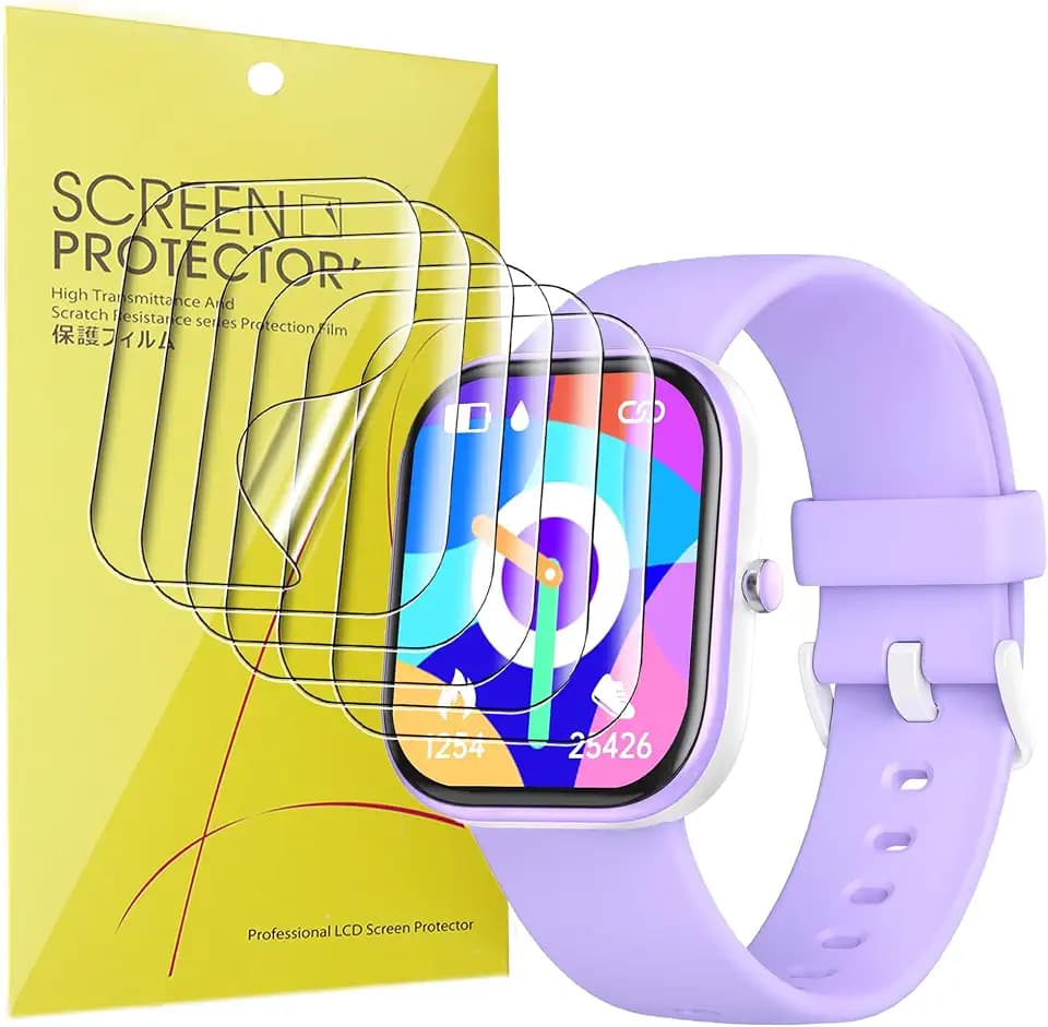 Lamshaw Compatible for Nyonio Smart Kids Watch Screen Protector, [6 Pack] Full Coverage TPU Clear Film Compatible for Nyonio, YOUSOKU H97 1.5" Smart Kids Watch (6 Pack)
