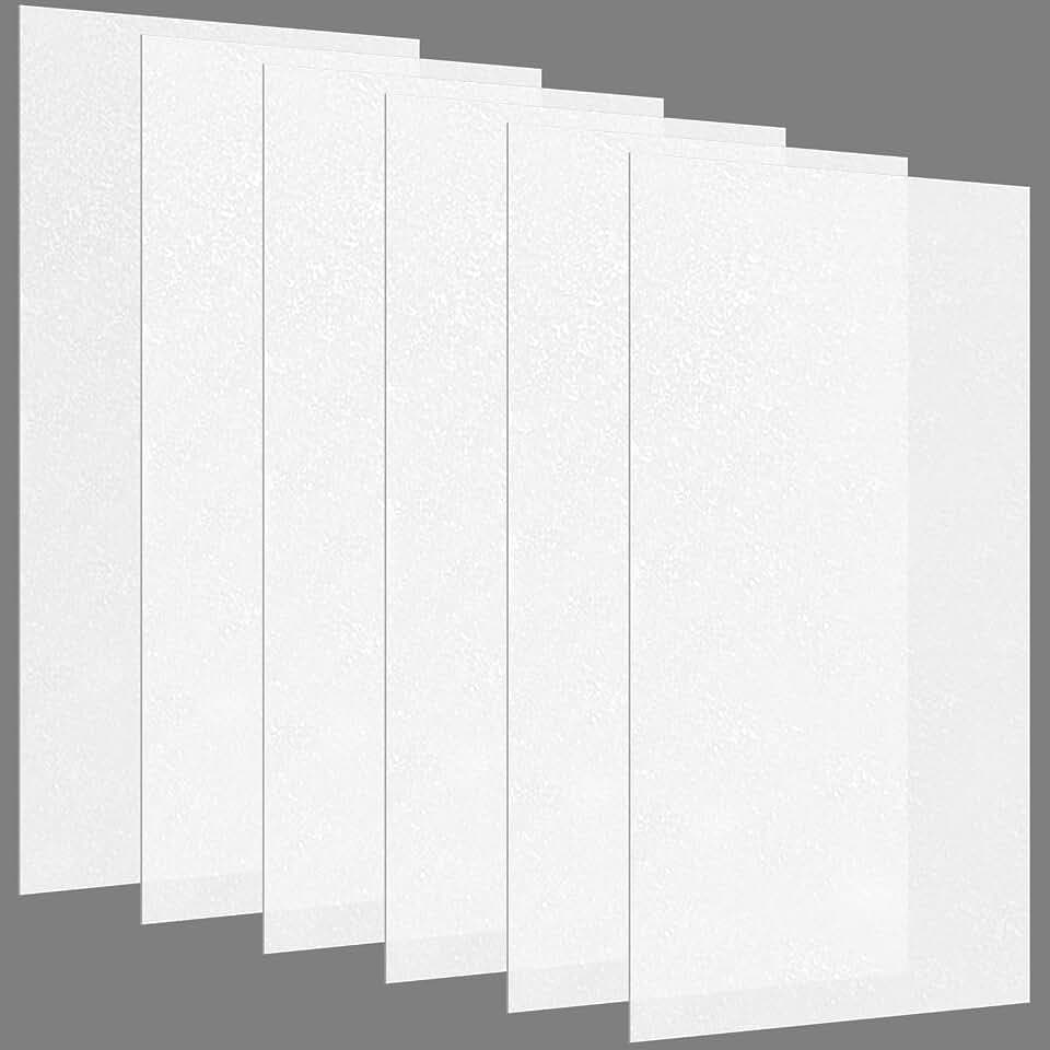 Pushglossy 6 Pack 22.5" X 46.5" X 0.08" Frosted Fluorescent Light Covers