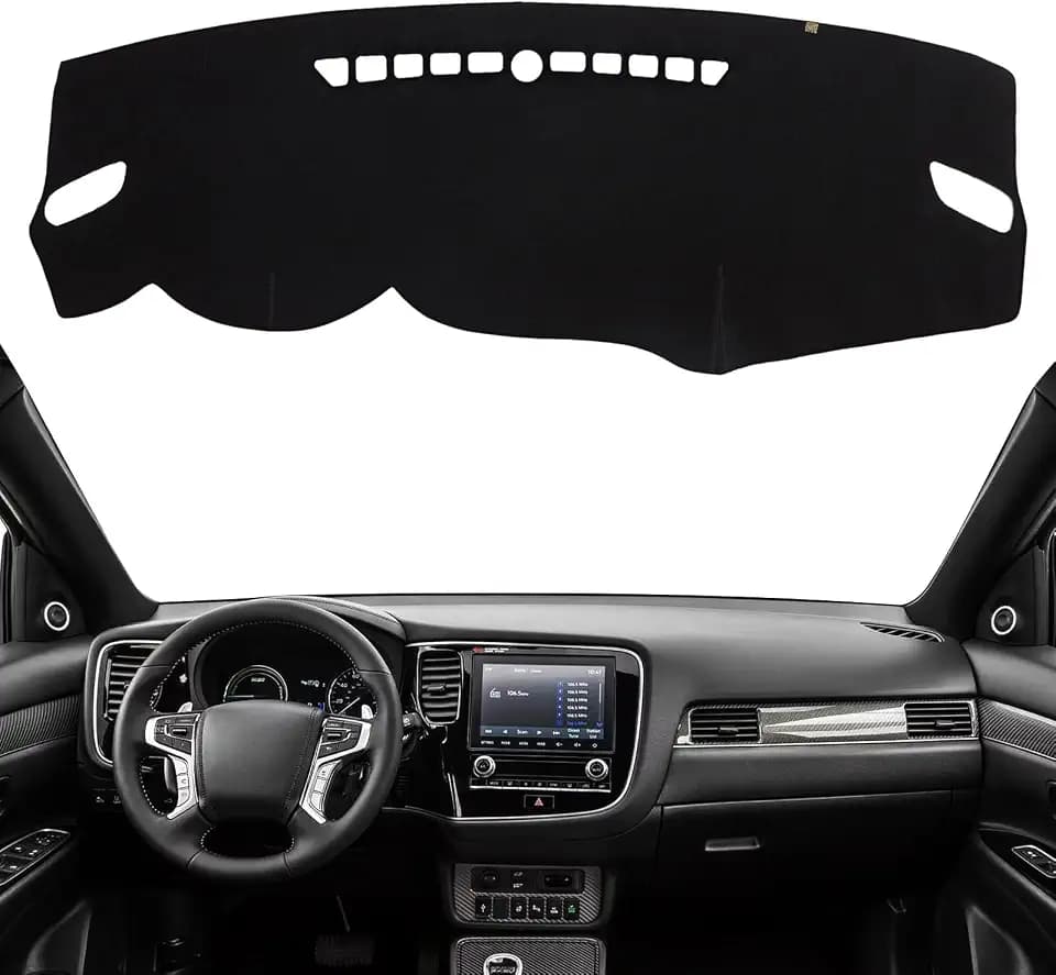 Dashboard Cover Dash Mat Fit for Mi-tsubishi Outlander 2020-2014 (Without HUD Models),Car Dash Board Mat Anti-Glare Carpet,Non-Slip Pad Sunshield Protector (Black)