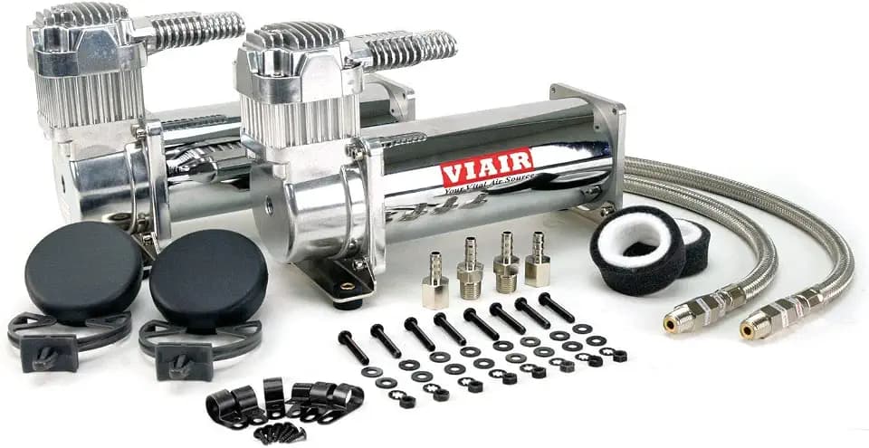 VIAIR 444C Dual 12V 200 PSI Chrome Air Compressor Kit – Fast Fill