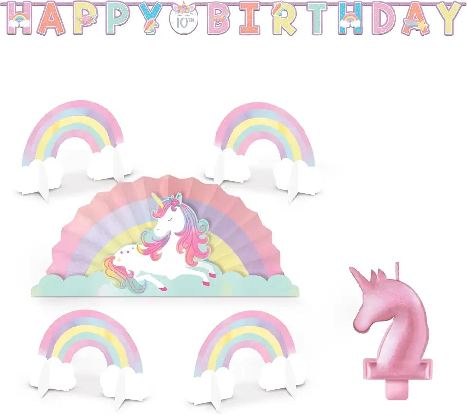 Party City Pre-K/Kindergarten Enchanted Unicorn Birthday Decor Kit