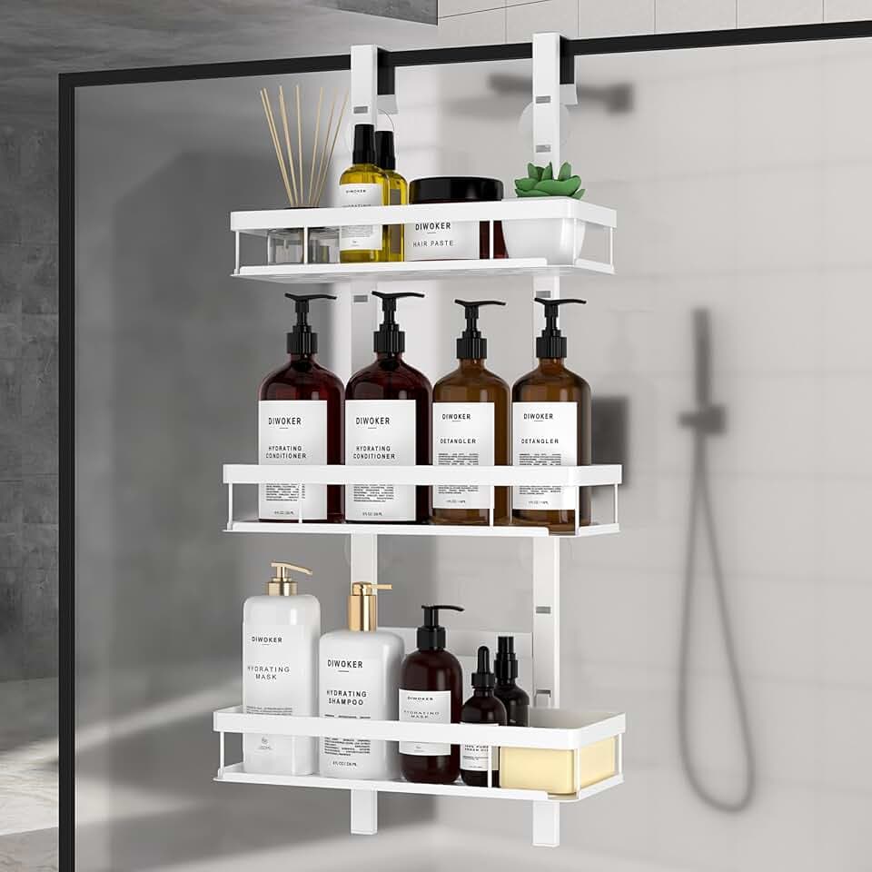 Duschablage zum Hängen, Shampoo Halterung für Dusche(Weiß,3-Layer)