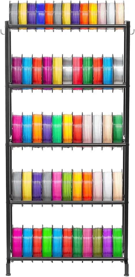 VEVOR Filament Lagerregal für 3D-Drucker, 5 Ebenen, Filamentspulenhalter, 635 x 320 x 1300 mm Tragkraft 45,3 kg pro Ebene, 3D-Druckerzubehör Organizer für 3D-Druckstudio, Werkstatt, Schwarz