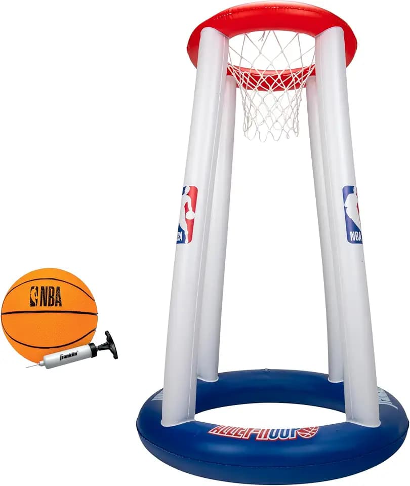 Franklin Sports NBA Alley-Hoop Kids Inflatable Toy Basketball Hoop Set - Indoor + Outdoor Mini Inflatable Hoop + Basketball Set for Kids Ages 3+ - Boys + Girls Basketball Toy - 48" Inches