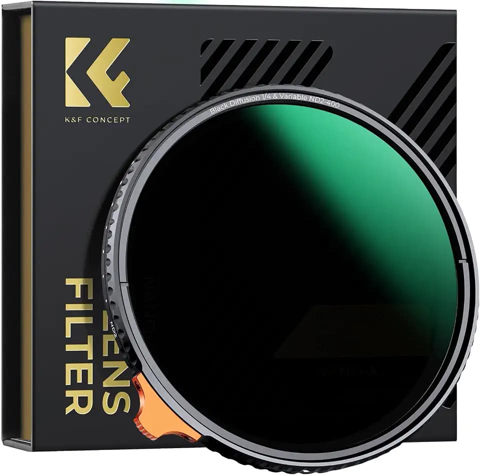 K&F CONCEPT 82mm Black Diffusion 1/4 & Variable ND2-400 2 in 1 Lens Filter