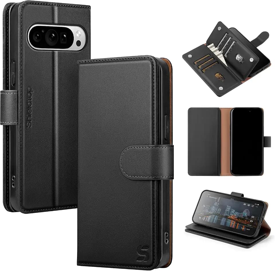 Shieldtop for Google Pixel 10 / Pixel 10 Pro Wallet Case,Black