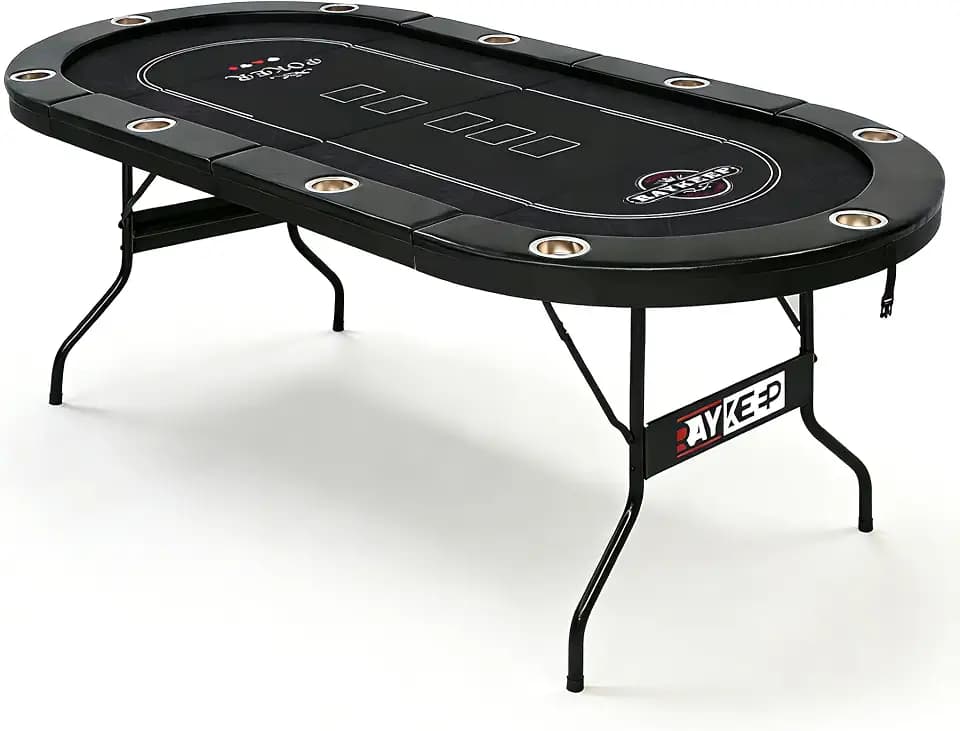 RAYKEEP 10 Player Poker Table Foldable, 84" Folding Texas Holdem Table