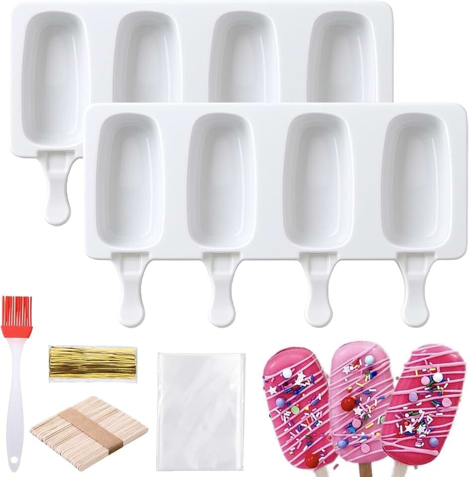Juome Cake Pop Mold Kit, Large Cakesicle Molds Silicone with Sticks & Bags