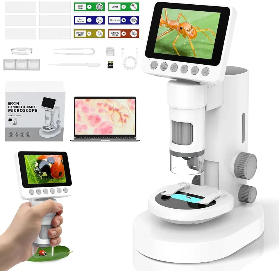 USCAMEL 1000X Digital Mikroskop für Kinder, 4K 3.5" Bildschirm