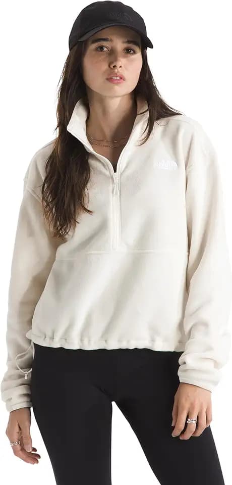 THE NORTH FACE Women's Glacier Fleece Half Zip Short Jacket | Pullover With Zip Pockets & Stretch on Collar, Cuffs & Hem