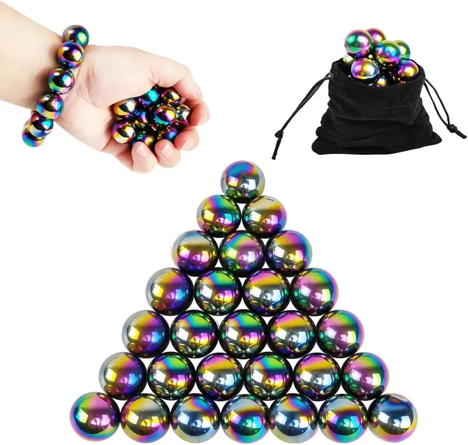 28 Pcs Magnet Stones Balls Fidget Toy, Adult Fidget Toys, Magnet Stones Balls Can Replace Ferrite Putty, Office Desktop Decoration, Stress Relief, Anti Anxiety, Executive Desk Toys(Colorful)