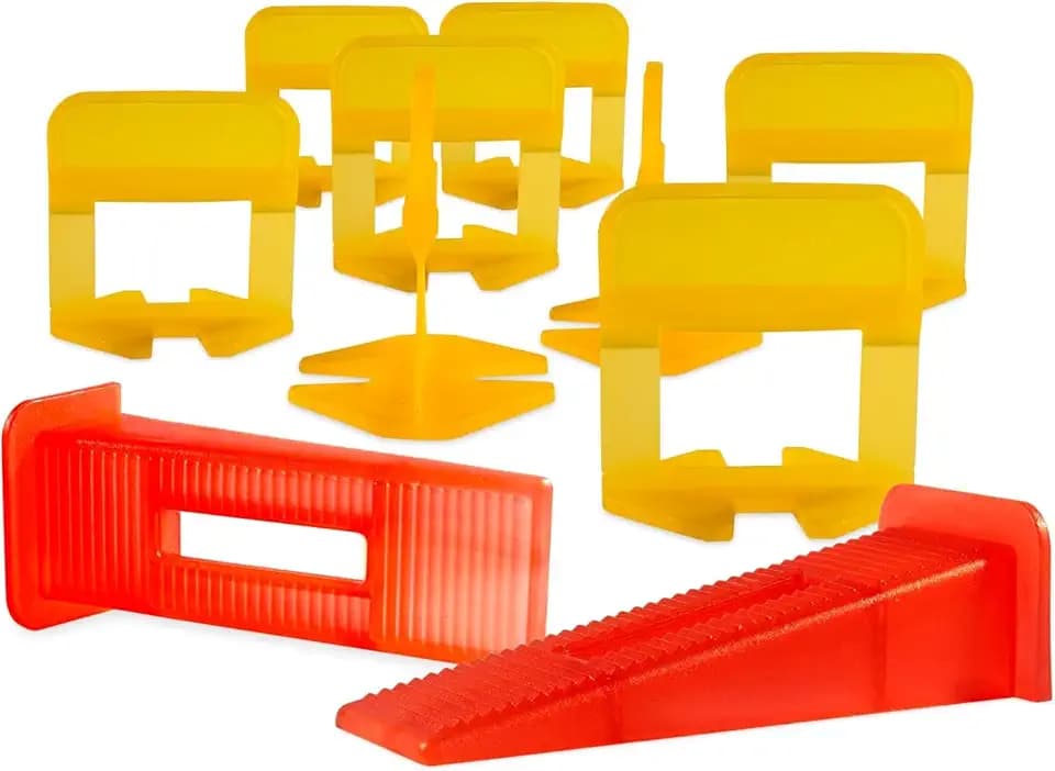 Tile Leveling System – ULTRA-THIN 0.5mm (1/51 Inch) – 300 Spacers & 300 Reusable Wedges – Thinnest Spacer Kit for Narrow Grout Joints – Floor & Wall Tile Installation