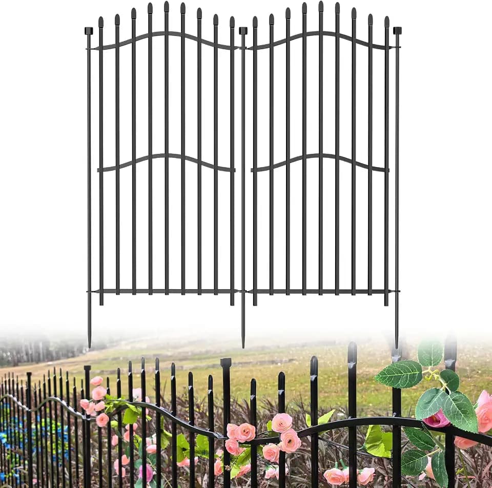 No Dig Garden Fence 48" H x 18'L Decorative Yard Dog Outdoor Panels