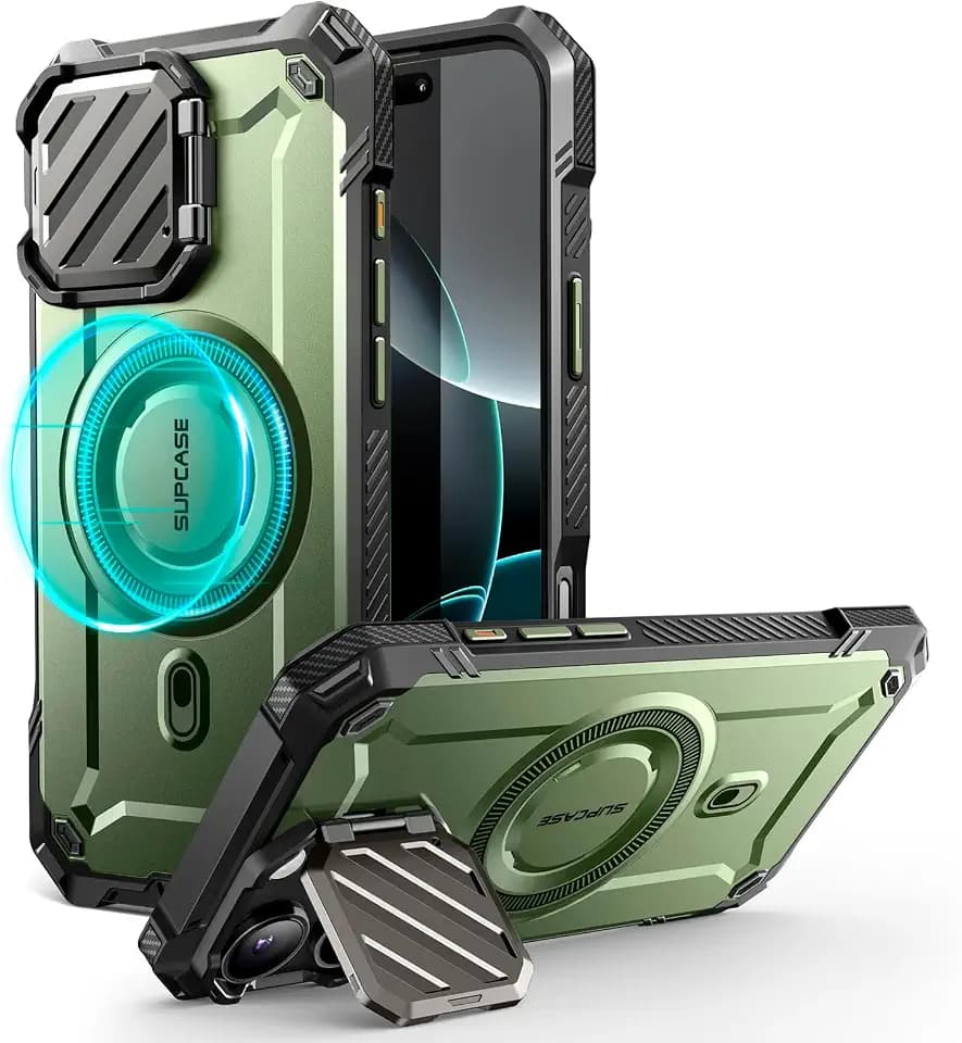 SUPCASE for iPhone 16 Pro Case (6.3 inch) with Camera Cover Stand, Guldan