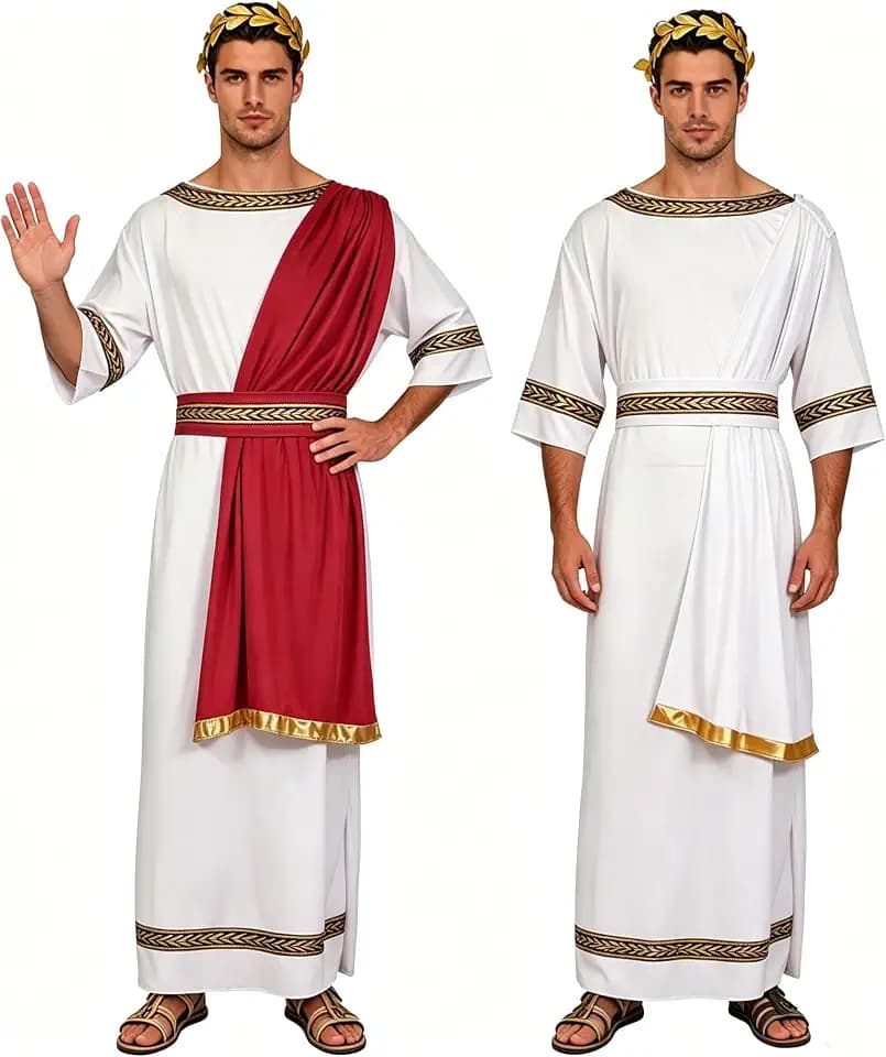 Kucos Toga Costume Men, Greek God Cosplay Toga Adults Halloween Outfits