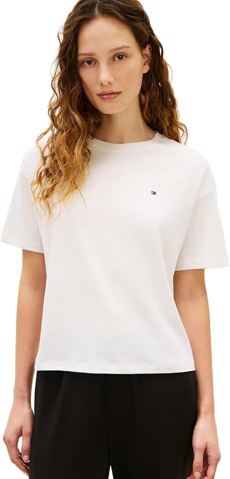 Tommy Hilfiger Damen Ss Jersey T-Shirt Uw0uw05763 S/S T-Shirt (1er Pack)