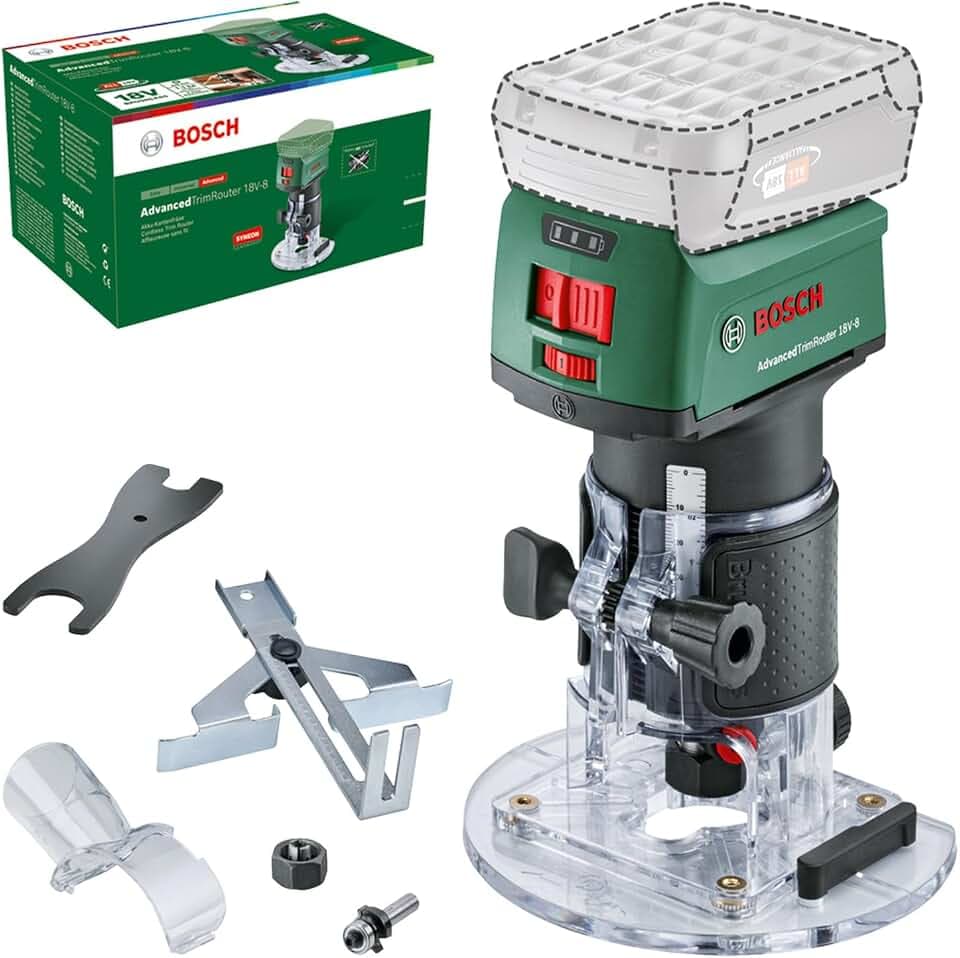 Bosch Akku-Kantenfräse AdvancedTrimRouter 18V-8 (ohne Akku, 18 Volt System, Bürstenloser Motor, im Karton), Testnote: sehr gut (Magazin: selbst ist der Mann)
