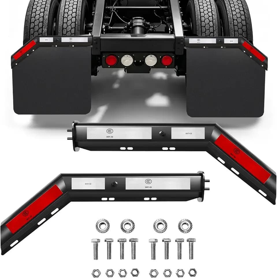 TIROL 1 1/8" Bolt Space Mudflap Hangers for Semi Mud Flap Hangers Bracket