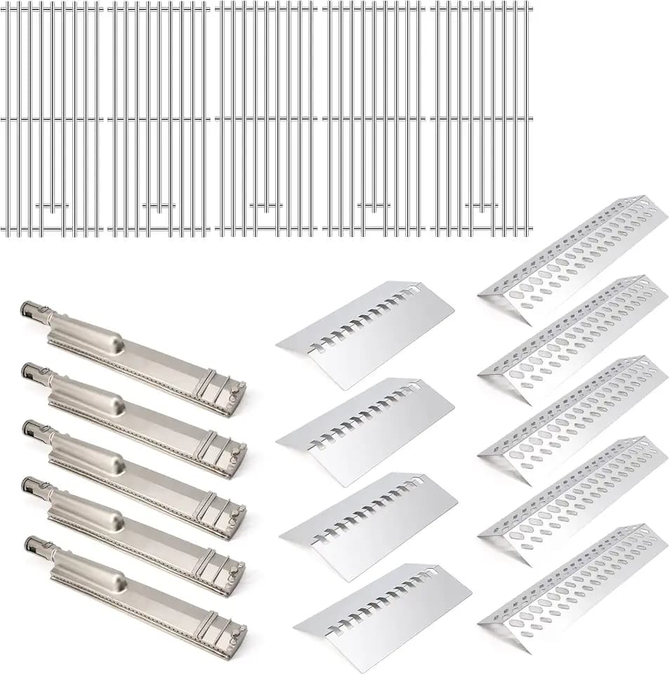 Grill Replacement Parts for Bull 57568 57569 BBQ Grill, 16517 Cooking Grate & 16521 16631 Flame Tamer 16670 16520 Heat Shield & 35717 16516 Grill Burner for Bull Brahma Grills