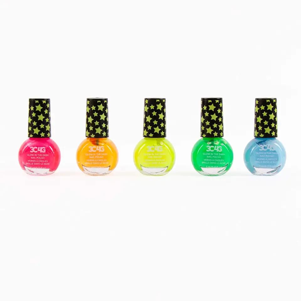 Glow in The Dark Nail Polish Set for Girls & Teens - 5 Vibrant, Non-Toxic, Fun & Safe Nail Polish Kit for Kids Ages 8+ - Perfect for Sleepovers, Parties, & Gifts 3C4G by Make It Real