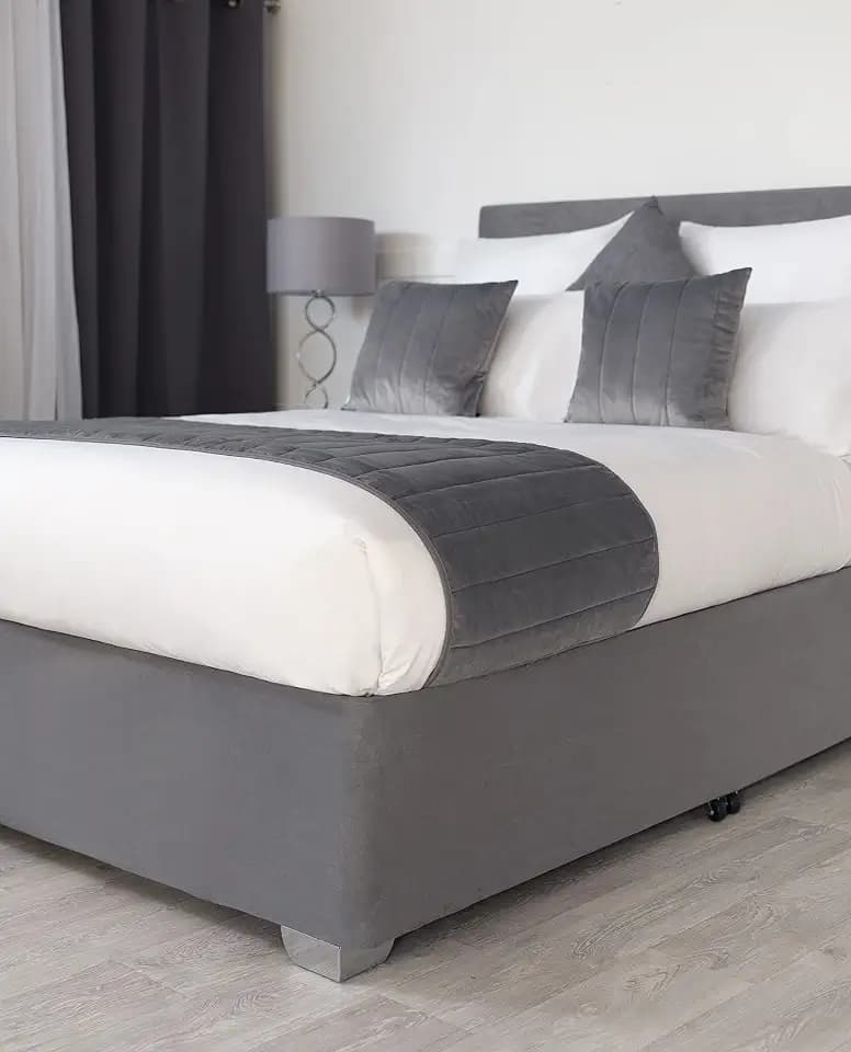 Diwan-Bettwäsche, tiefer Passform, für Doppelbett, 48 cm tief, Anthrazit