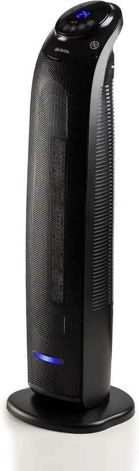 Ariete 8213 Turm-Heizlüfter, 2200 W, 3 Geschwindigkeitsstufen, Timer bis zu 8 Stunden, Ventilationsfunktion, Oszillationsfunktion, Keramiktechnik, LED-Display, Schwarz