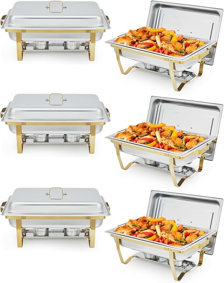 Garvee Chafing Dishes for Buffet6 Pack, 8QT Buffet Servers & Warmers Set