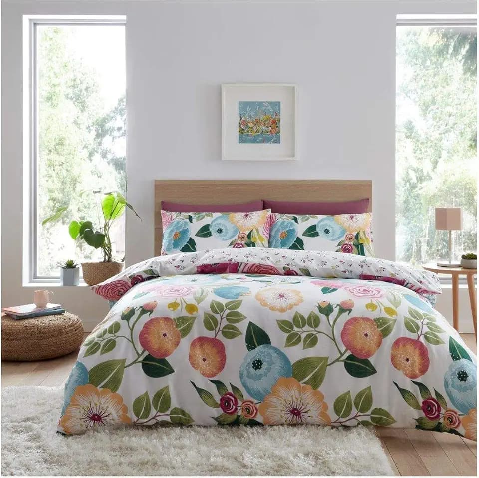 GAVENO CAVAILIA Wende-Bettwäsche-Set, Blumenmuster, pflegeleicht, Polyester-Baumwoll-Mischgewebe, Polycotton, Neve-Pink, Doppelbett