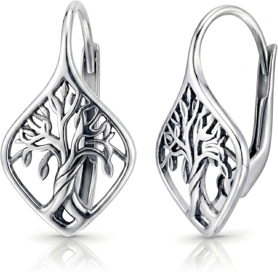 LeCalla 925 Sterling Silver Filigree Dangle Drop Leverback Earrings for Women | Long 925 Silver Dangle Leverback Earrings Hypoallergenic Filigree Tear drop Earrings Jewelry