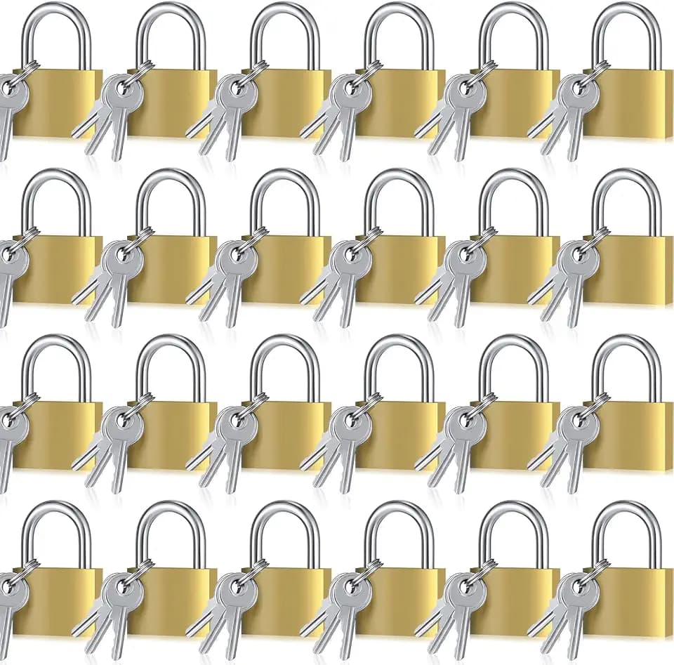 Yaocom Solid Brass Keyed Alike Padlocks with Keys, 20mm, 24 Pcs
