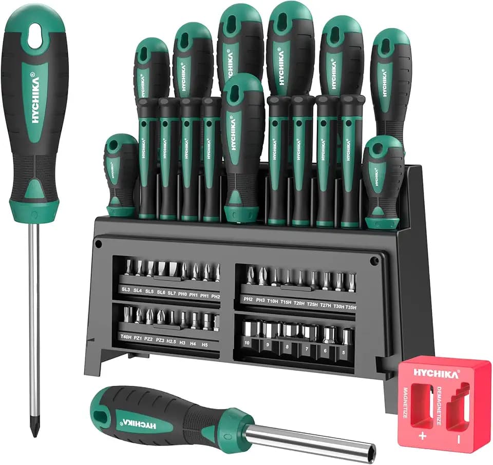 HYCHIKA Schraubendreher Set 51-teilig, Kreuz & Schlitz Schraubenzieher