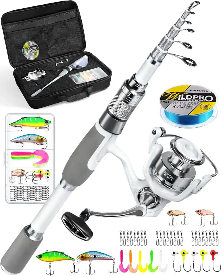 Ghosthorn Telescopic Fishing Rod and Reel Combo Spinning Fishing Pole Kit