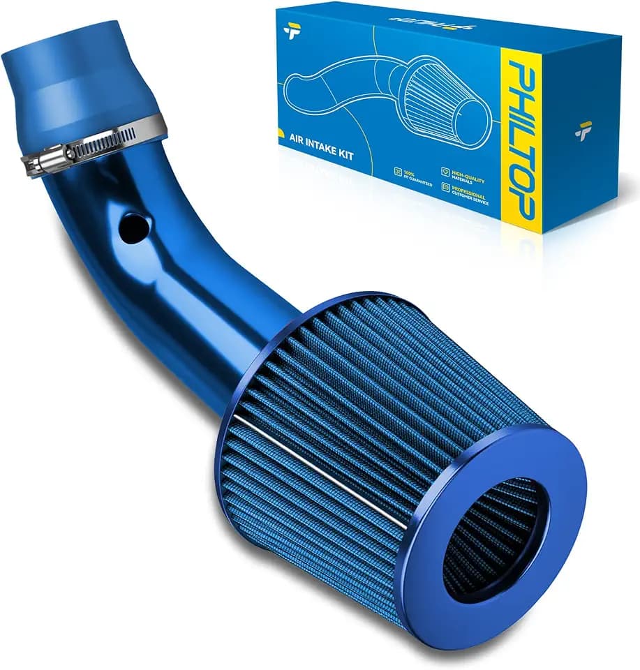 PHILTOP 3" Cold Air Intake Kit System Fit for Acura Civic, Accord, CR-V, Odyssey, Pilot, Sonata, 3, RX350, Santa Fe, MDX, Accent, Fit, Elantra, Ridgeline, TL, High Performance, Blue