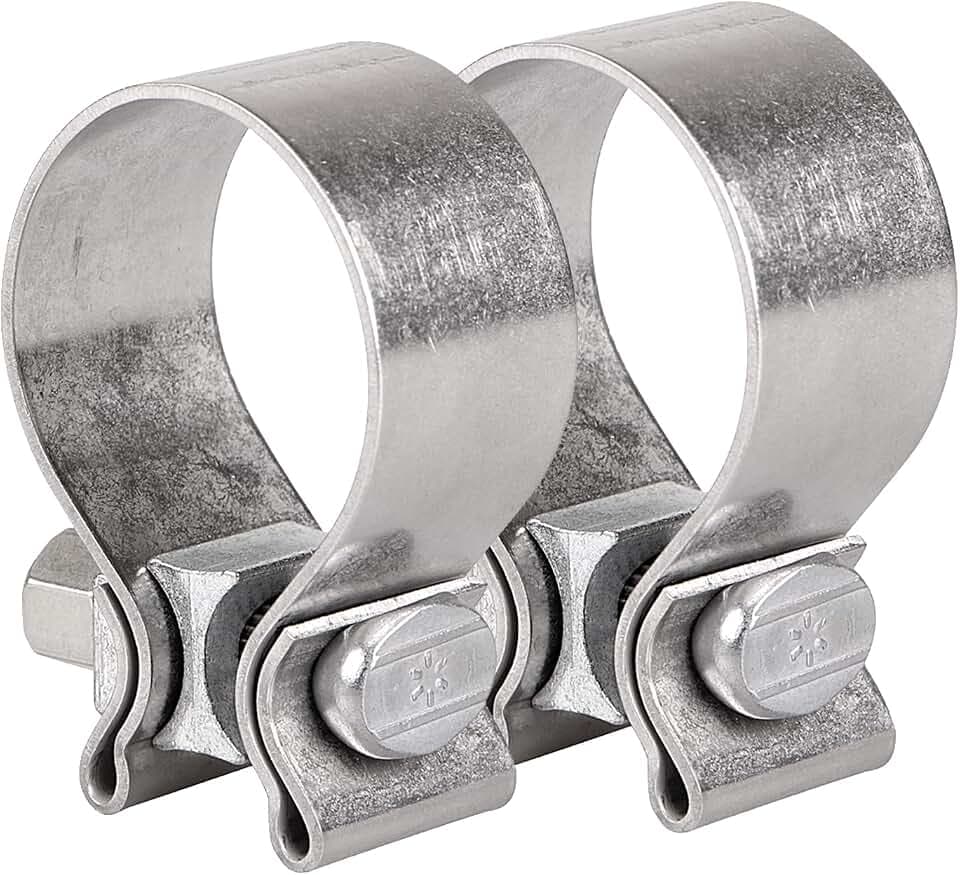 1.75 Inch Exhaust Clamp,1 3/4" Narrow Band Muffler Clamp for Harley Touring Electra Glide Road King Road Glide Street Glide (2Pcs)