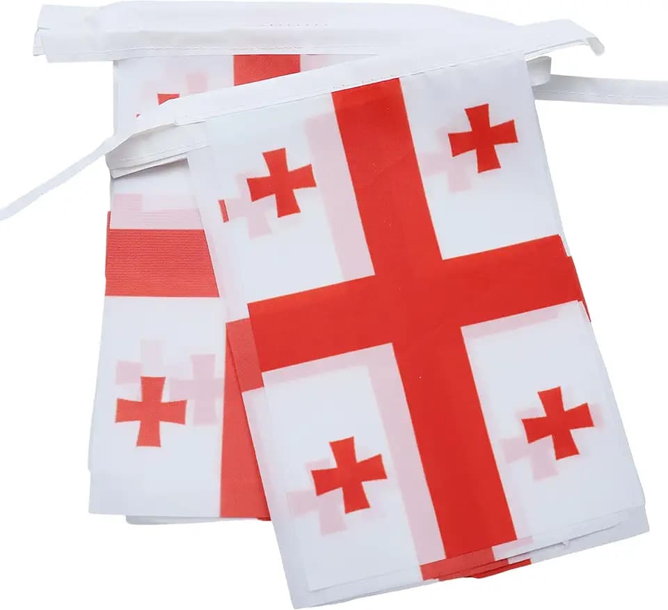 AZ FLAG Wimpelkette Georgien 6 m 20 Flaggen Leichtes Polyester 21x15 cm