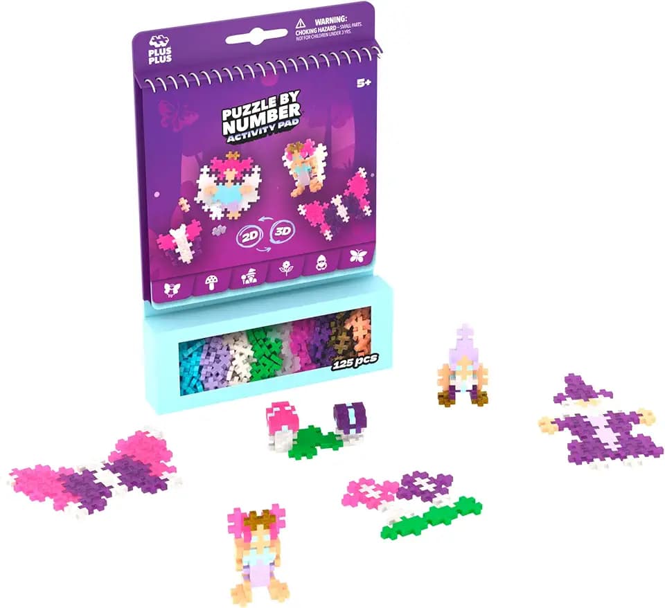 Plus-Plus 4348 Activity Pad Zauberwald, Bausteinset, 125 Teile, ab 5 Jahre