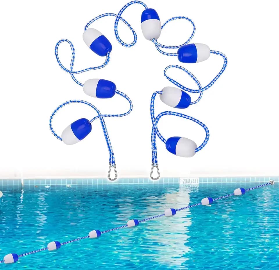 16ft - 20ft Adjustable Pool Safety Rope with Floats,Floating Pool Divider