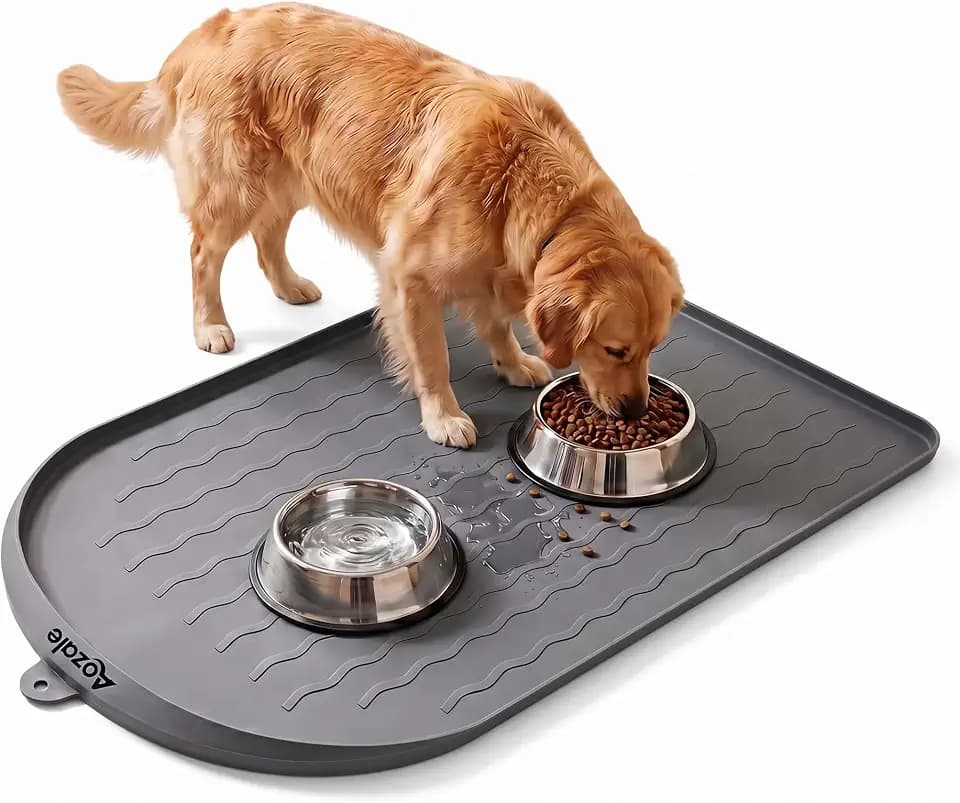 30" x 20.5" Dog Food Mat, Waterproof Dog & Cat Bowl Mat, Pet Feeding Mat