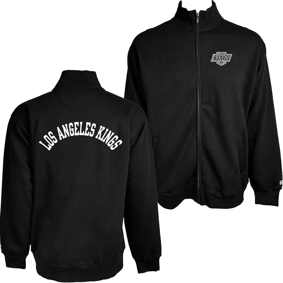 Blue 84 NHL unisex-adult Nhl Officially Licensed Full Zip Sweatshirt Twill Embroidery Front/Back