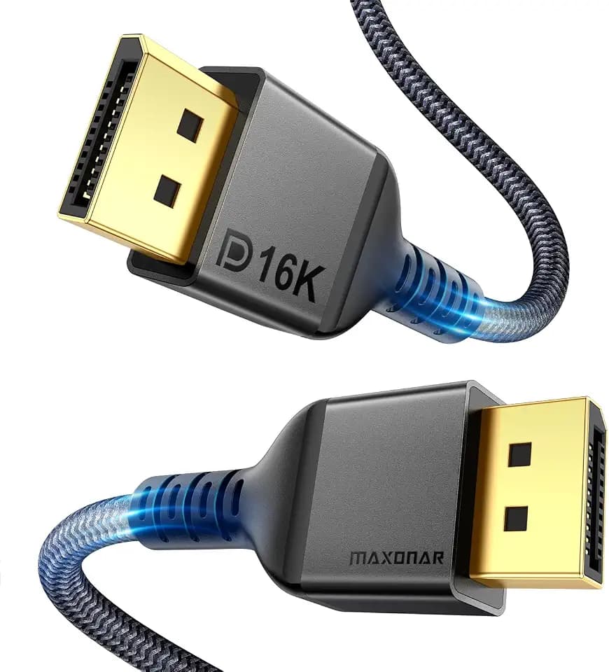 Maxonar VESA Certified DisplayPort 2.1 Cable 6.6FT/ 2M 16K 80Gbps