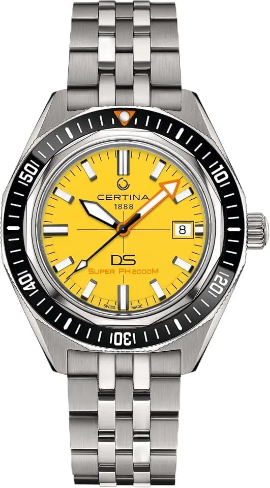Certina,Mens,DS Super PH2000M,Swiss Automatic Watch,Titanium,43MM,Watch,Yellow,Titanium,C0506074436102