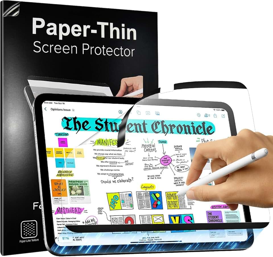 TiMOVO 1 Stück Magnetisch Schutzfolie für iPad (A16) 11./10. Generation | Wiederverwendbar Abnehmbar Matt PET Folie, Schreiben und Zeichnen wie auf Papier, Kratzfest und Entspiegelt