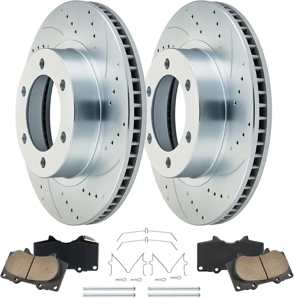 BDFHYK G3000 Front Brake Rotors and Ceramic Pads for Toyota Tacoma 05-21