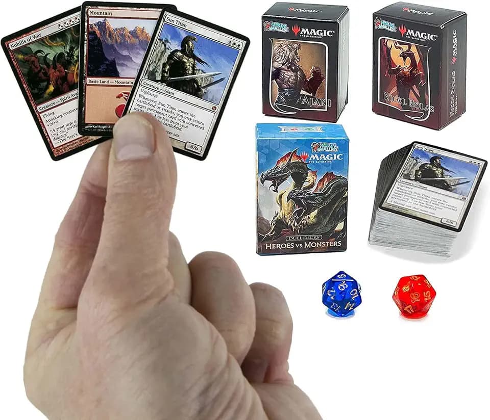 World’s Smallest Magic: The Gathering Exclusive Collector Set Featuring Ajani VS. Nicol Bolas and Heroes VS. Monsters Duel Decks