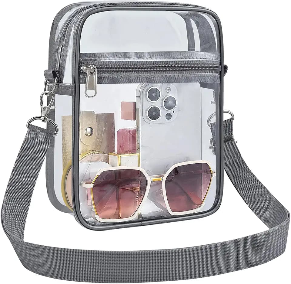 USPECLARE Clear Purse for Stadium Events Transparent Messenger Bag