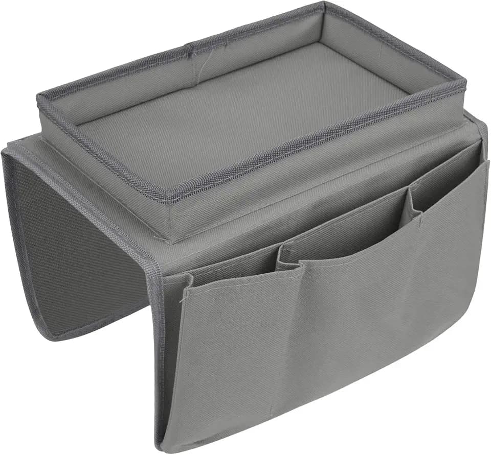 Non-Slip Armchair Caddy with Cup Holder Arm Rest Organizer TV Remote Control Holder Oxford Sofa Tray Chairs Couch Storage Arm Tidy Armrest Bag Bedside Space Saver Bag for Cellphone Magazines Glasses