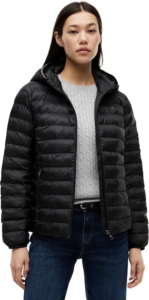 Tommy Hilfiger Damen Jacke Padded Global Stripe Jacket Übergangsjacke