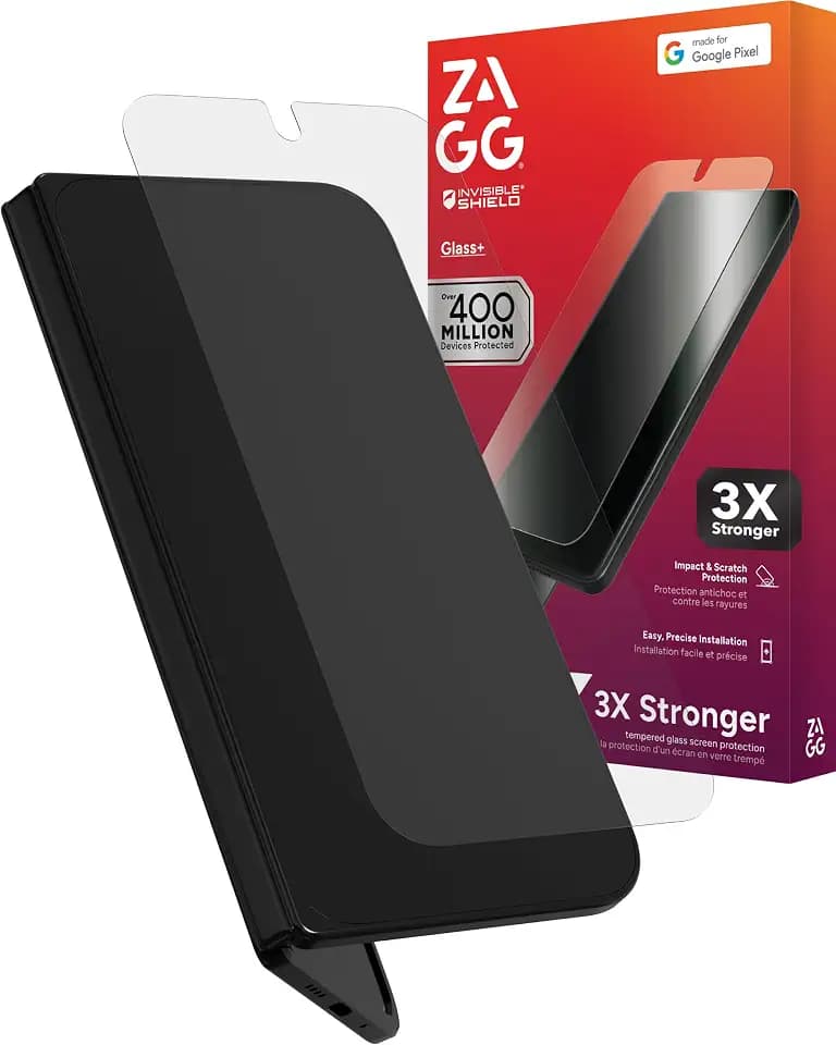 ZAGG Glass+ Google Pixel 10 Pro Fold Screen Protector (Front Screen Only) – Extreme Impact & Shatter Protection, Scratch-Resistant, Smudge-Resistant, InvisibleShield, Easy Installation